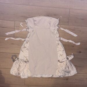 BCBGMaxAzria Cream Strapless Runway Mini Dress